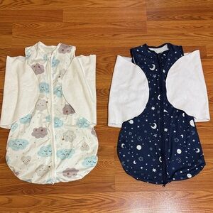 ⚠️ 2 Swaddle Blankets with Cloud and Star Patterns⚠️